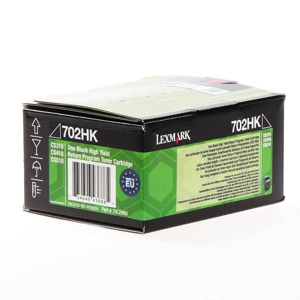 Lexmark Toner 70C2HK0 702 Musta High Yield Return