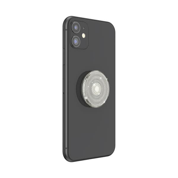 PopSockets Clear Glitter Silver Irrotettava Grip Telinetoiminnolla