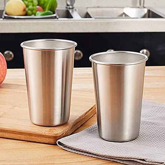 4-pak 500 ml isolerede campingkrus i rustfrit stål, stabelbare metalkaffekopper