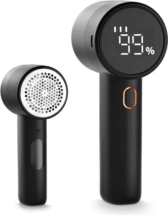 Fnullerfjerner - Tøjshaver - Tekstilopfrisker - 6 blade 3 hastigheder - 60 min batteri - Sort