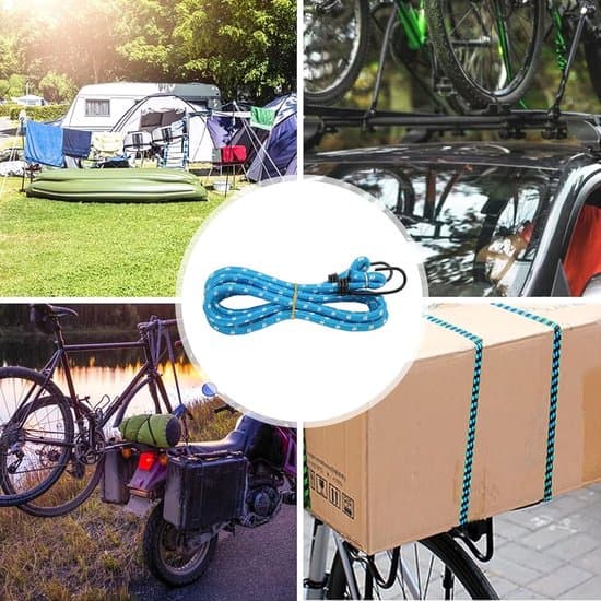 Elastiksnor - Elastisk bagagestrop - Fastgør bagage sikkert - Med robuste kroge - 140 cm lang - Blå