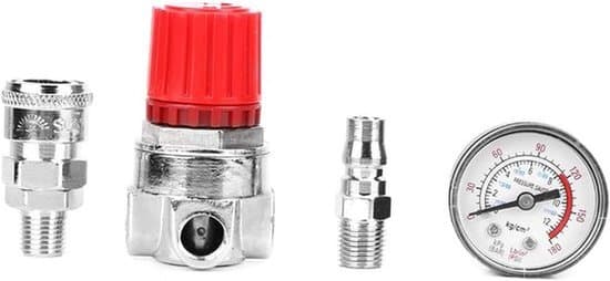 Kompressor lufttrycksregulator med tryckmätare och strömbrytare - precision zinklegering