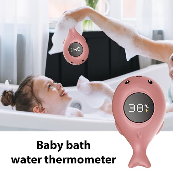 Flydende vandsensor termometer legetøj baby badekar sød sikkerhedstermometer lyserød