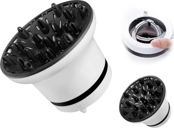 Professionelt hårtørrer diffuser tilbehør, universelt diffuser tilbehør, justerbar hårtørrer diffuser, velegnet til krøllet og bølget hår.