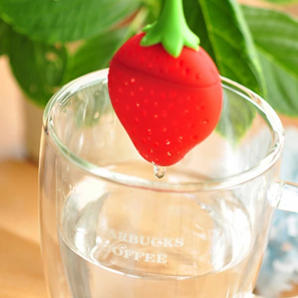 Infuser Diffuser Te Krydda Ört Silikon Jordgubbsblad Sil