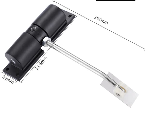Dørlukker i aluminiumslegering, justerbar, sort
