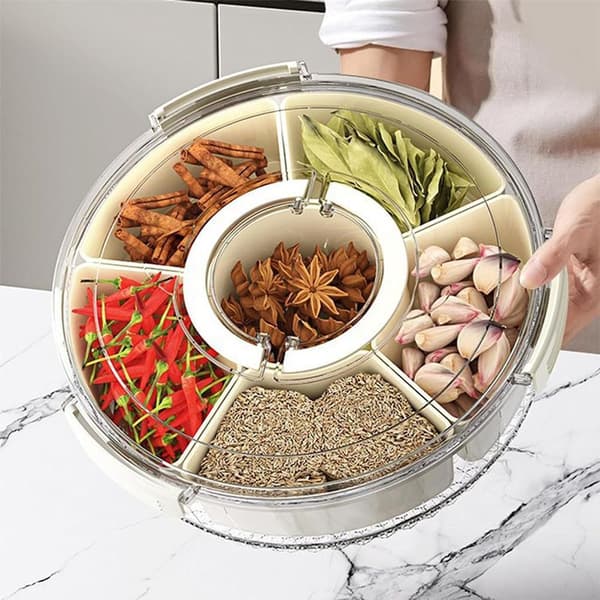 Snackboks-organizer, snackbakke-organizer, med 6 rum, bærbar.