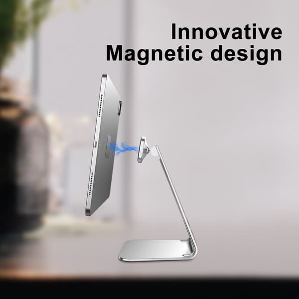 2 stk. L-formet magnetisk bordholder i aluminiumslegering til tablet iPad