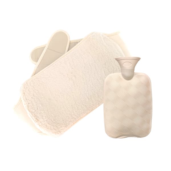 2000 ml varmvattenflaska, varmvattenflaska bälte 2-i-1, (beige)