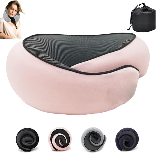 Kudde Memory Foam Flygplan Vandring Resa Långsam-Släpp Skum - Rosa