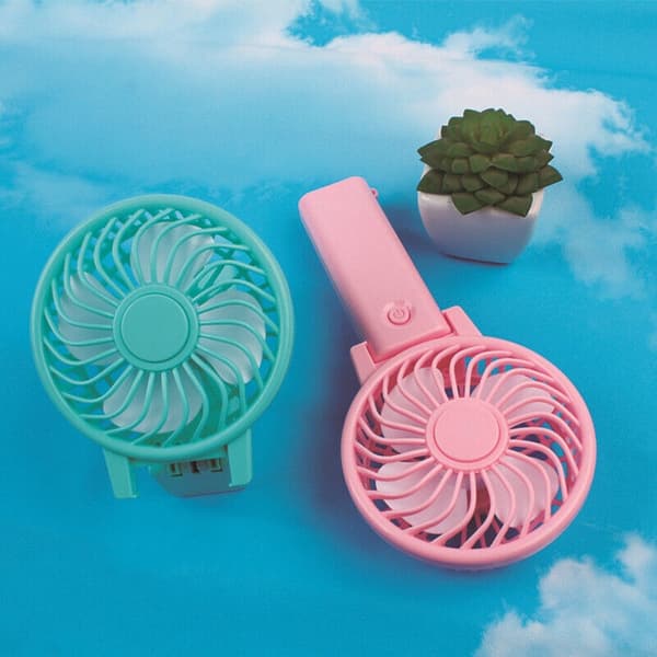 Mini håndholdt ventilator bærbar foldbar skrivebordskøler køling USB genopladelig blå