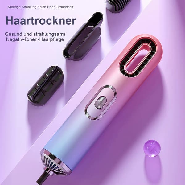 Tre-i-ett hårtork, negativ jonhårtork, med stylingmunstycke och diffuser, flernivå temp. justering