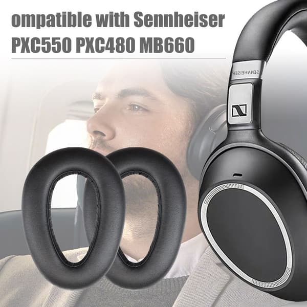 Ørepuder til Sennheiser PXC550, PXC480, MB660, et par, sorte.
