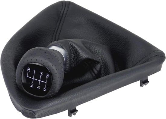 Sort perforeret kunstlæder 6-trins gearknop til BMW 1-serie E81 E82 E87 E88, plug and play, reservedel.