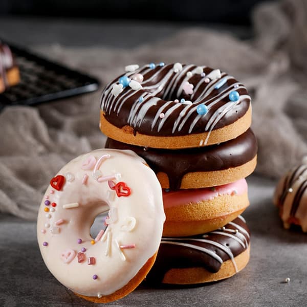 Koppar Donutform Mini Bakform Donutbricka Kakform Söt Guld