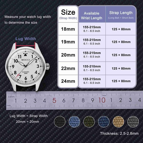 Rem, lærredsmateriale, quick release, 22mm - universalrem - marineblå