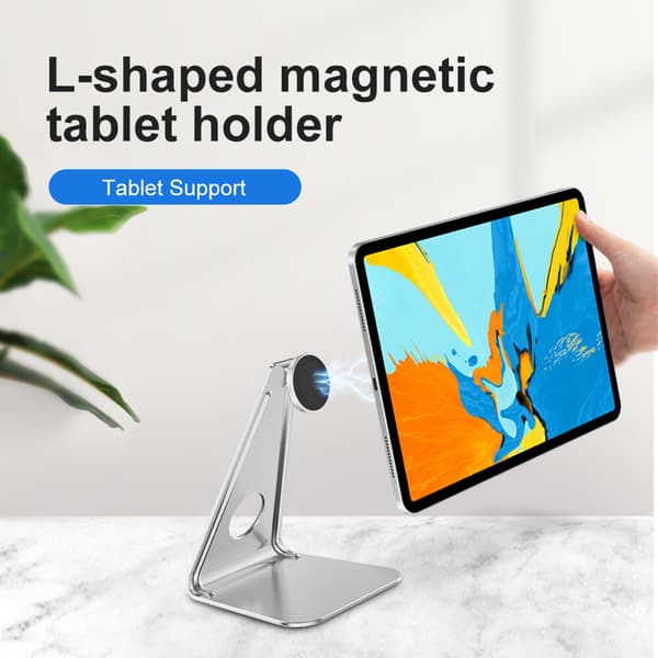 2 stk. L-formet magnetisk bordholder i aluminiumslegering til tablet iPad