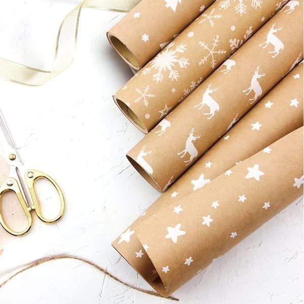 Kraftpapper julklappspapper, färgat kraftpapper presentpapper