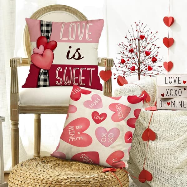 Valentinsdag pudebetræk 45*45cm 4 stk.