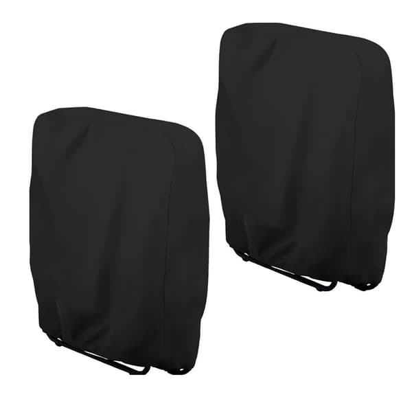 2-pak sorte 71x34x110cm vandtætte havemøbelovertræk til foldbare og stabelbare udendørs terrassestole