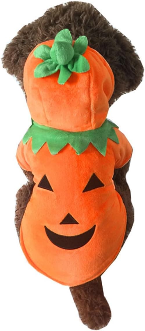 Halloween Græskar Hund Kat Kostume Kæledyr Rollespil Varm Uld Hættetrøje Efterår Vinter L