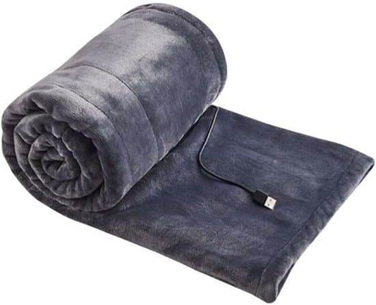USB elektrisk värmefilt - 140x80 cm - Flanell - Grå