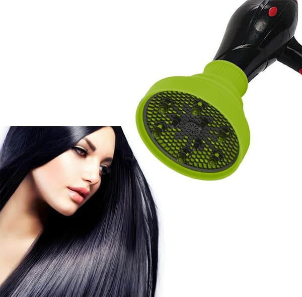 Universal Silikone Sammenfoldelig Hårtørrer Diffuser Hætte Salon Styling - Grøn