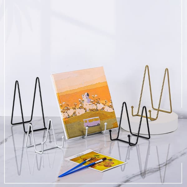 5-pak 3-tommer mini sorte metalplade- og fotodisplaystativer