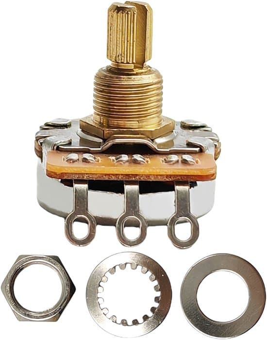 -potentiometer, 500k audio, split aksel (sæt med 4)