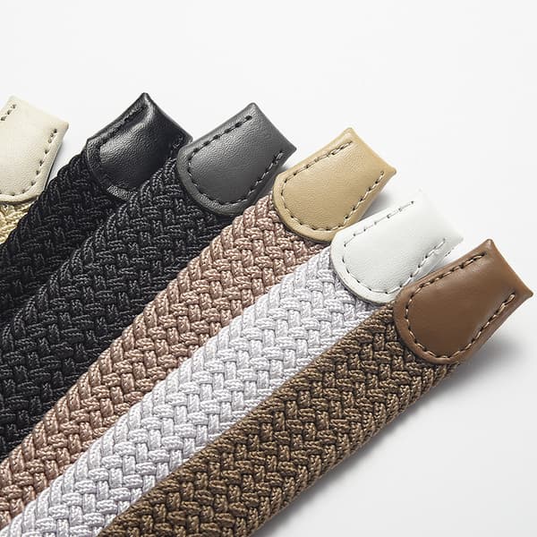 Grått mode elastiskt flätat bälte unisex dekorativt 107x2.5cm