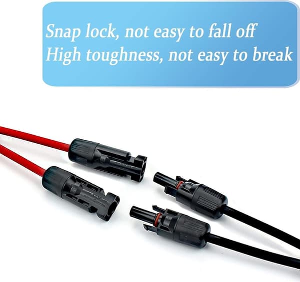 Par af solcellekabel Y-splitter – 6 mm² solpanel Y-forbindelse, MMF & FFM-forbindelse til solcelleanlæg