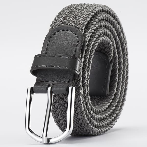 Grått mode elastiskt flätat bälte unisex dekorativt 107x2.5cm