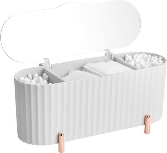 Makeup organizer - Vatrondeller og tilbehør - Hvid - 4 rum