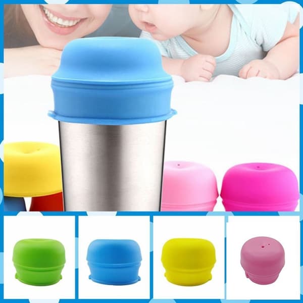 Spillsäker sugrörsmuggskydd sugrörshål silikon sippy lock Mason Jar Blå