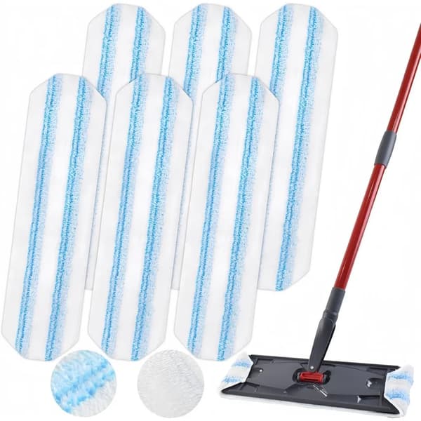 6-pack mikrofiberersättningsmoppöverdrag kompatibla med Vileda H2Pro