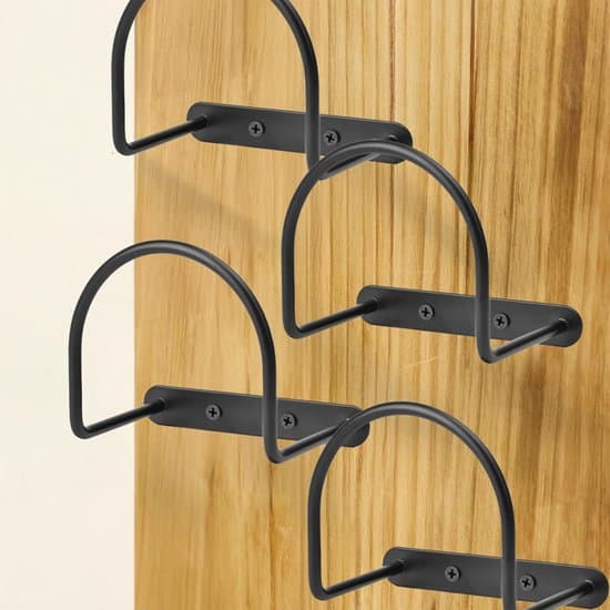Hatteholder - Hatteophæng - Hatteudstilling - Robust metalkonstruktion - 4 kroge - Sort