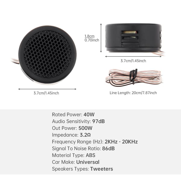 4-pack 500W Högeffektiv Mini Dome Diskant Bil Audio System