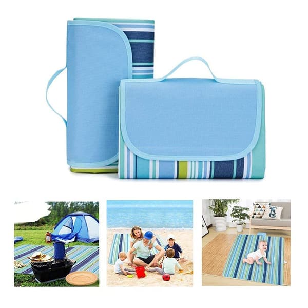 2-pak bærbare foldbare vandtætte udendørs picnictæpper (145x80cm)