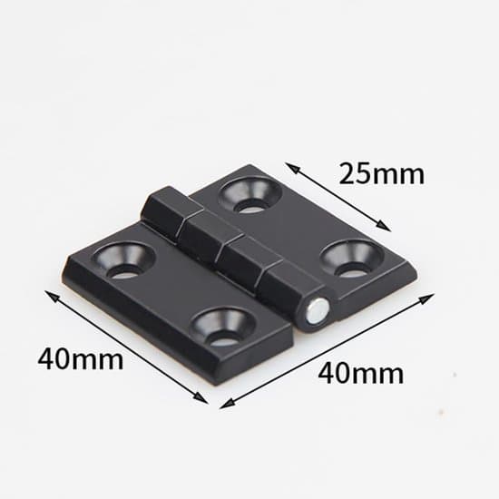 Sorte zinklegeringshængsler - velegnet til døre - 6-pak - 40 x 40 mm