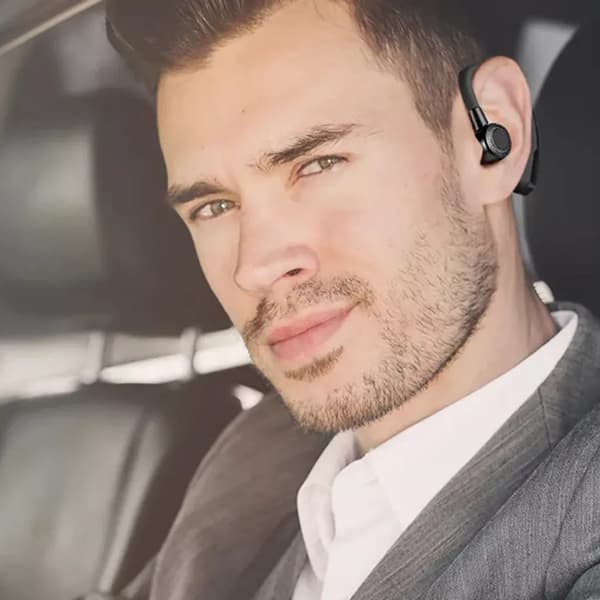 Mono Bluetooth 4.1 headset med mikrofon til håndfri opkald, Android, ultralet in-ear.
