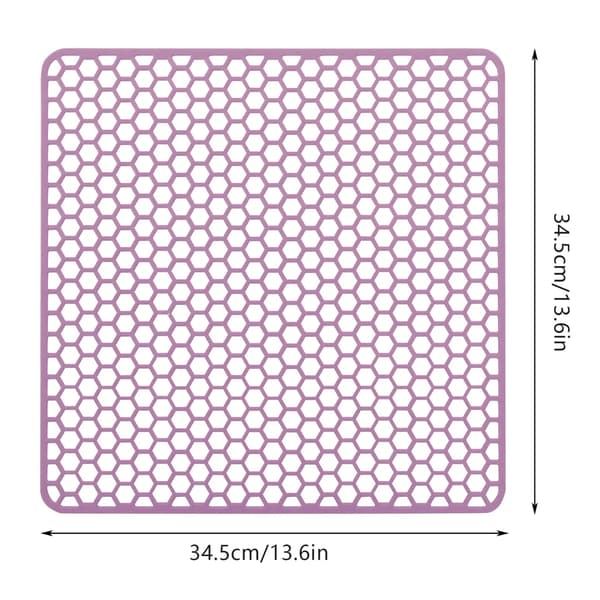 Lilla silikone rektangulær vaskemåtte 34,5*34,5 cm