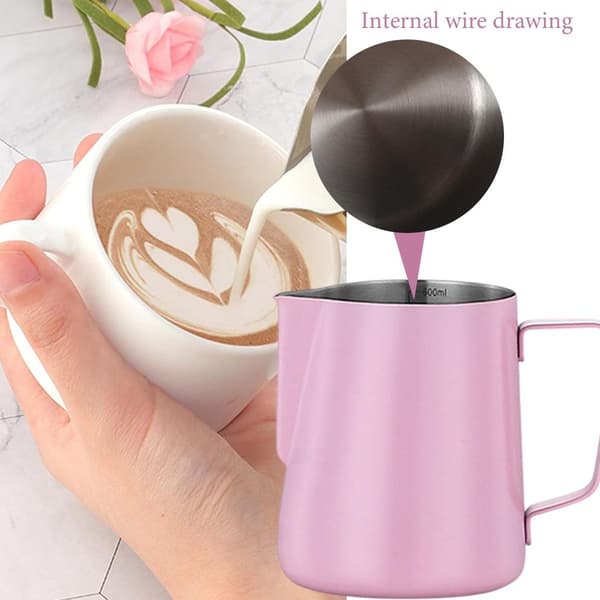 SS mælkeskummer kaffekop latte mælkeskummer, pink