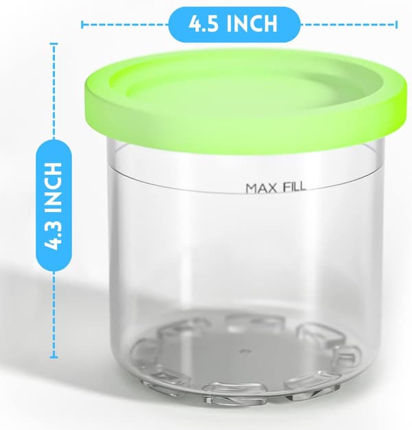 4-pack glassbehållare Ersättningspints Lock Skedar