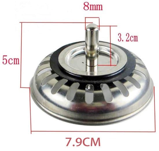 79 mm diskbänkssil i rostfritt stål (2-pack) - Multifunktionell diskbänkspropp och sil