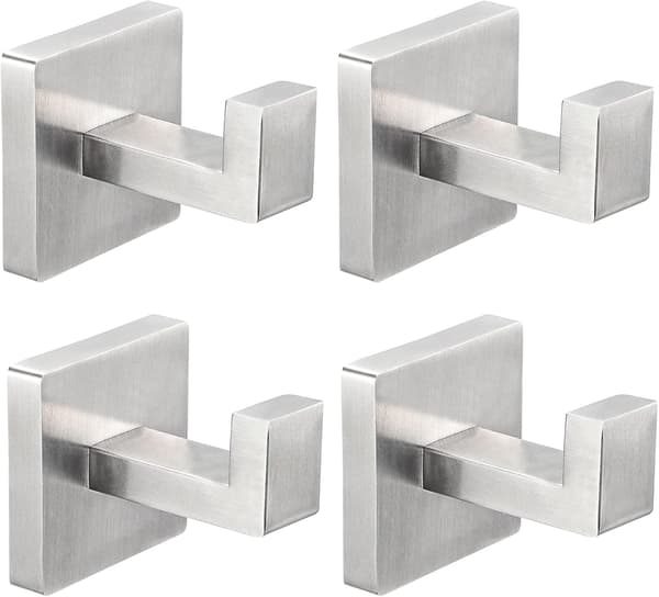 4-pack handdukskrokar badrum vardagsrum sovrum kök garderob rostfritt stål borstad silver