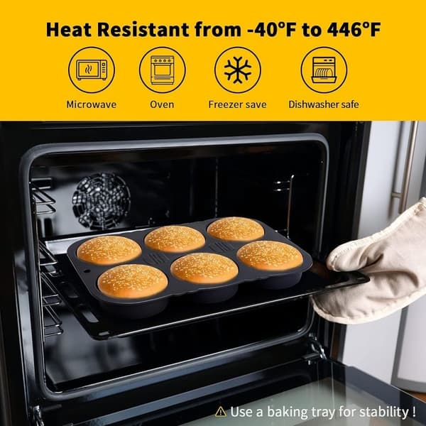 2 stk. silikonebolleforme, non-stick bageplader, perforeret hamburgerform