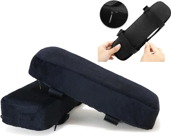 Stol Armpuder, 2 stk, Ergonomiske, Bløde Albuepuder – Sort