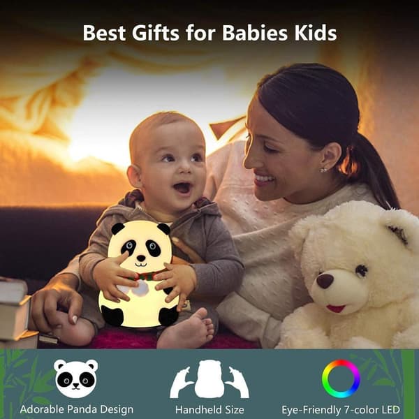 Natlampe Børn LED Sengelampe Silikone Panda Lampe USB