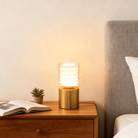 Trådløs genopladelig touch LED sengelampe med timer til soveværelse og camping (sort)