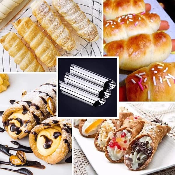 Bageforme, 12 stk. spiralformede bageforme i rustfrit stål, croissantforme